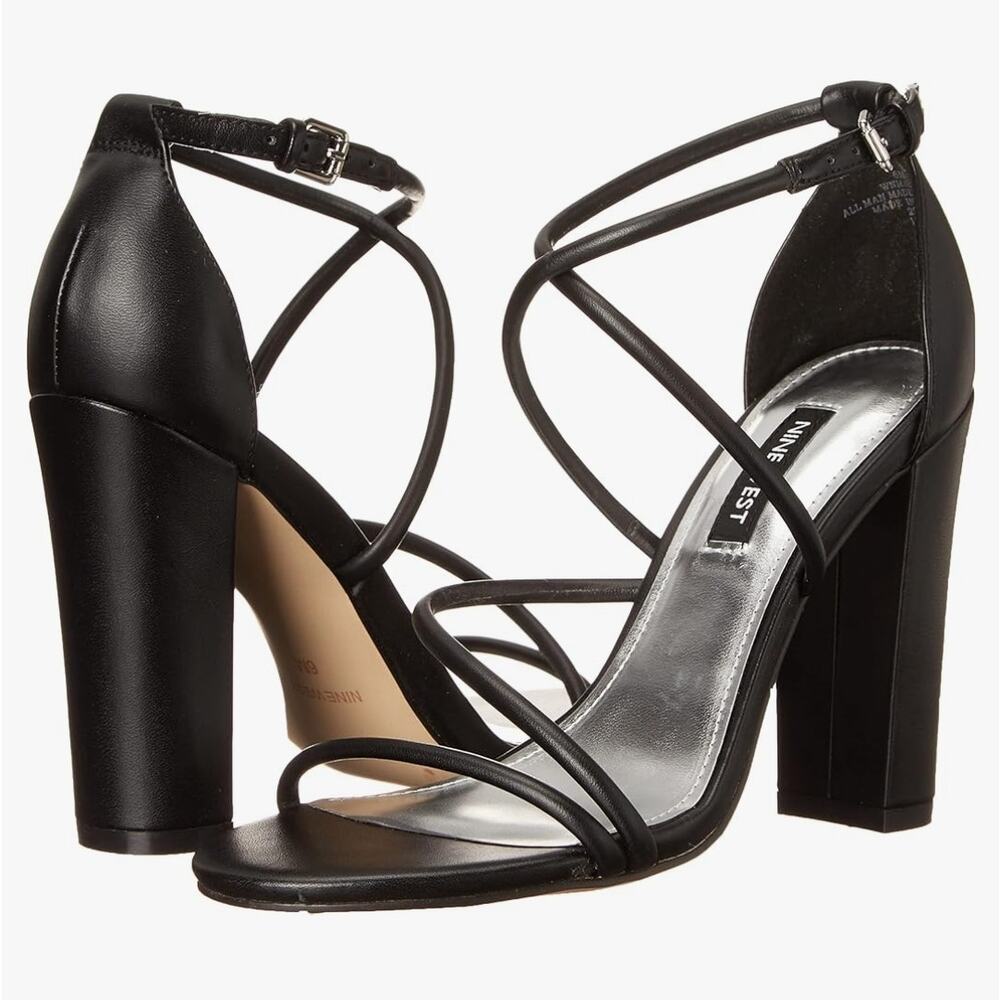 Nine West Womens Maer Heeled Sandal Size 9.5 Black